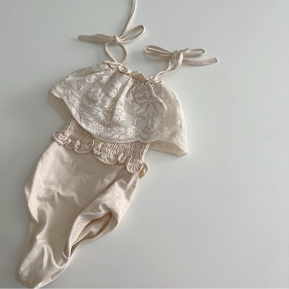 BELLE CHIARA Smocked Bobbin Lace Swimsuit 2Y - Picture 6 of 7